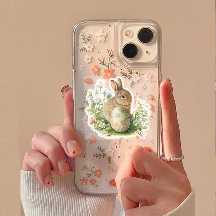 100 PCS Happy Easter Bunny Stickers Pack, Aesthetic Spring DIY Decoration Decals for Scrapbooking Planner Luggage, Easter Egg Hunt Gifts for Boys Girls The cutest Easter basket stuffers are here!