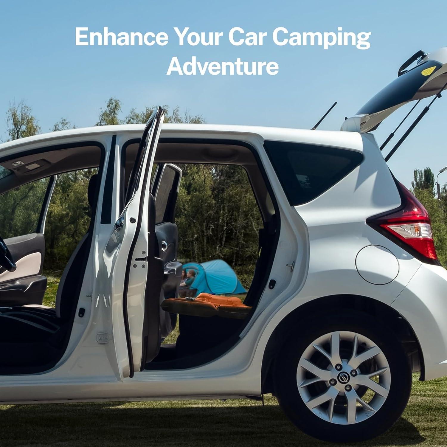 Camping Sleeping Pad with Pillow, Inflatable Sleeping Mat with Built-in Foot Pump, Portable Lightweight Sleeping Bed for Backpacking, Hiking, Traveling, Self Inflating Bed