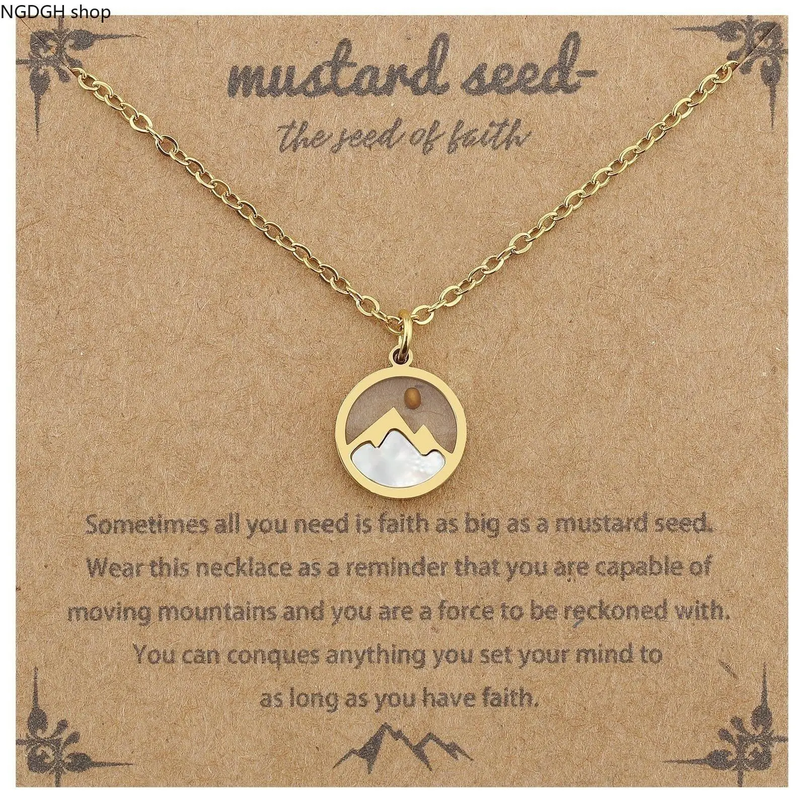 Minimalist Gold Chain Necklace for Women, Elegant Mountain Link Pendant, Religious Reminder Jewelry for Daily Wear, Gold Necklace, Female, Chain & Link, Metal Chain