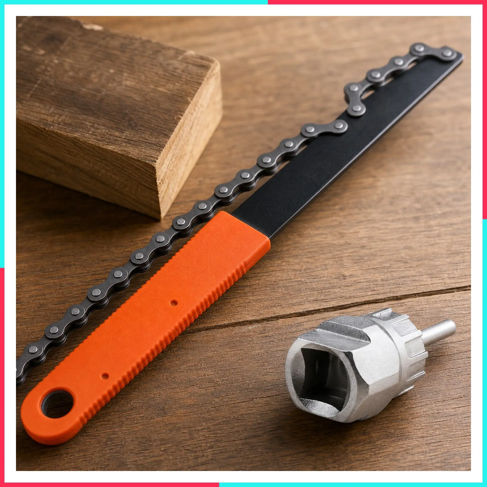 Bike Chain Tool Kit with Cassette Removal Tool, Chain Whip, and Rotor Lockring Removal Tool with Guide Pin