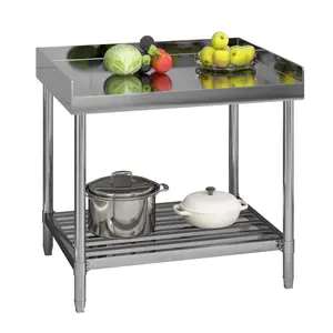 NSF-Certified Heavy Duty Stainless Steel Work Table with Backsplash, Lightweight Adjustable Undershelf, Easy-Clean Surface, Commercial Utility Desk for Kitchen, Restaurant, Professional Grade Metal Prep Table (Multiple Sizes Available)