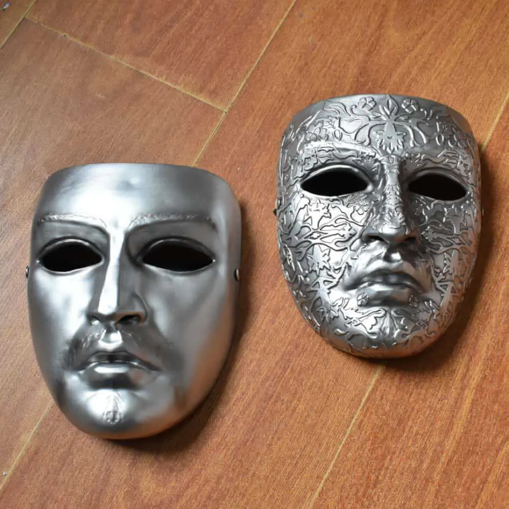 Medieval King Inspired Resin Half Face Mask, Scary DIY Cosplay Prop for Halloween & Carnival Party Accessories - 20x16.5cm