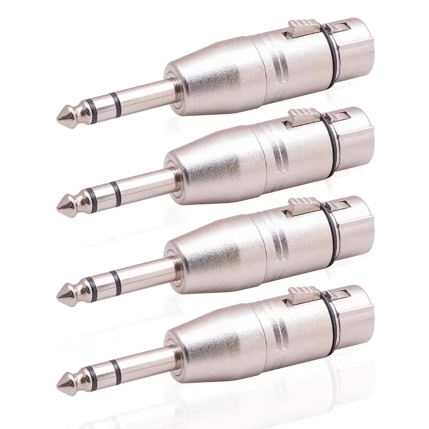 4 Pack XLR Female to 1/4" TRS Adapter, Balanced Female XLR to Quarter Inch 6.35mm Male Adapters