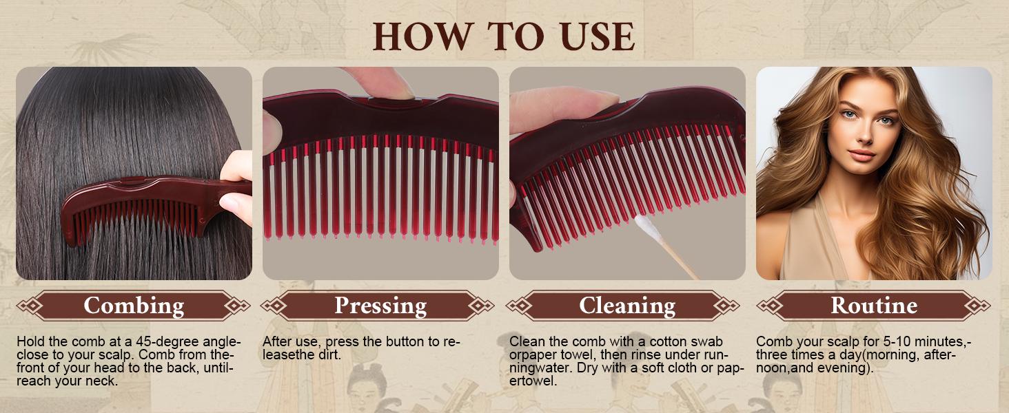 2PCS Anti Dandruff Comb, Scalp Detox Comb for Scalp Build Up, Sweep Dandruff Removal Brush for Hair Care (Patented)