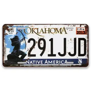 Oklahoma License Plate Car Decor- 12x6 In Front License Plate, – Made in USA, Car Truck Tag Humor Trucks & Cars, 4 Pre-Drilled Holes,Easy Installation,Perfect Gift Ideas