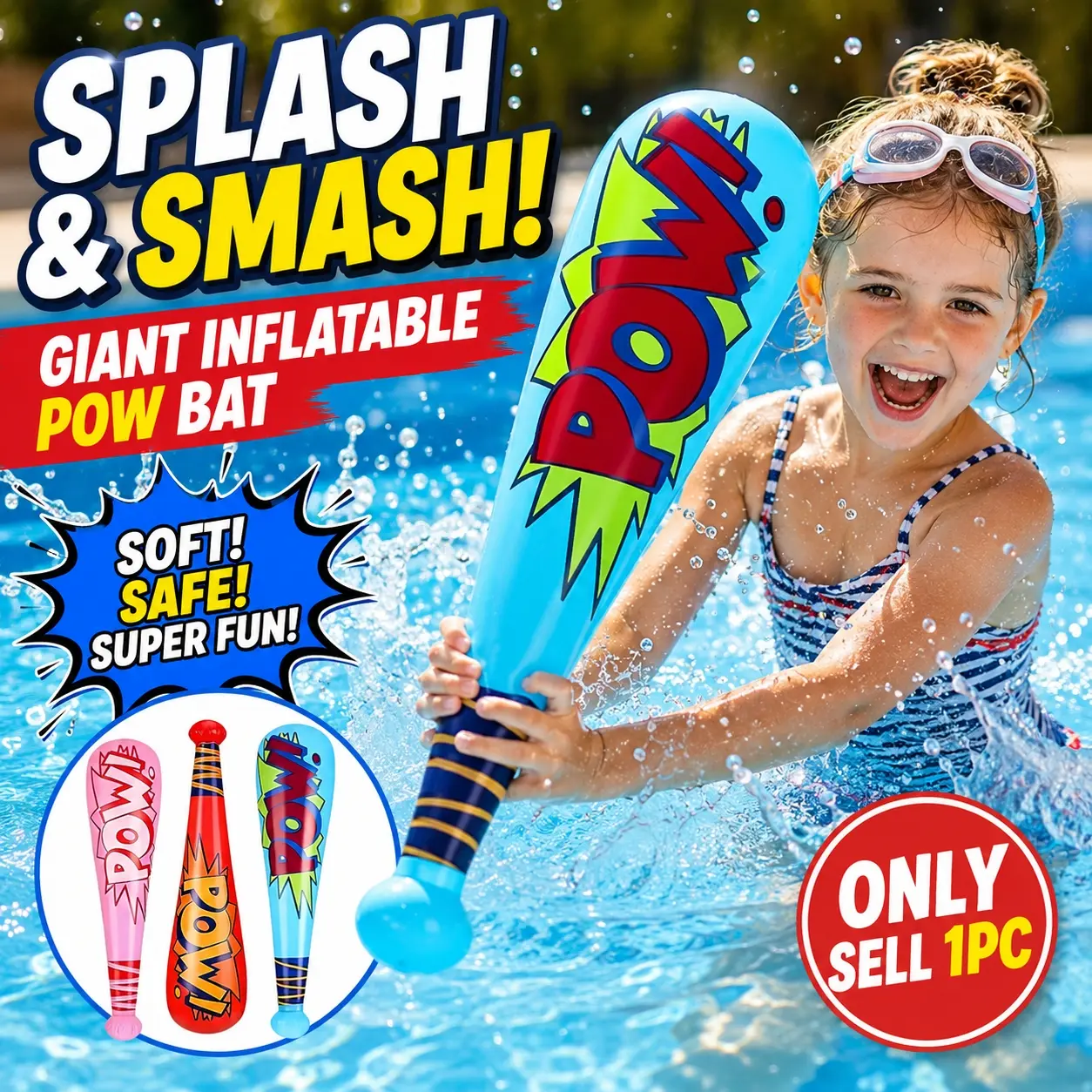 1pc Inflatable Baseball Bat Prop | Educational Supplies and Early Learning Materials for Children, Used for Physical Coordination and Reaction Training, Perfect for Parties and Outdoor Games, Suitable for Birthdays, Beach Entertainment, and Easter Gifts