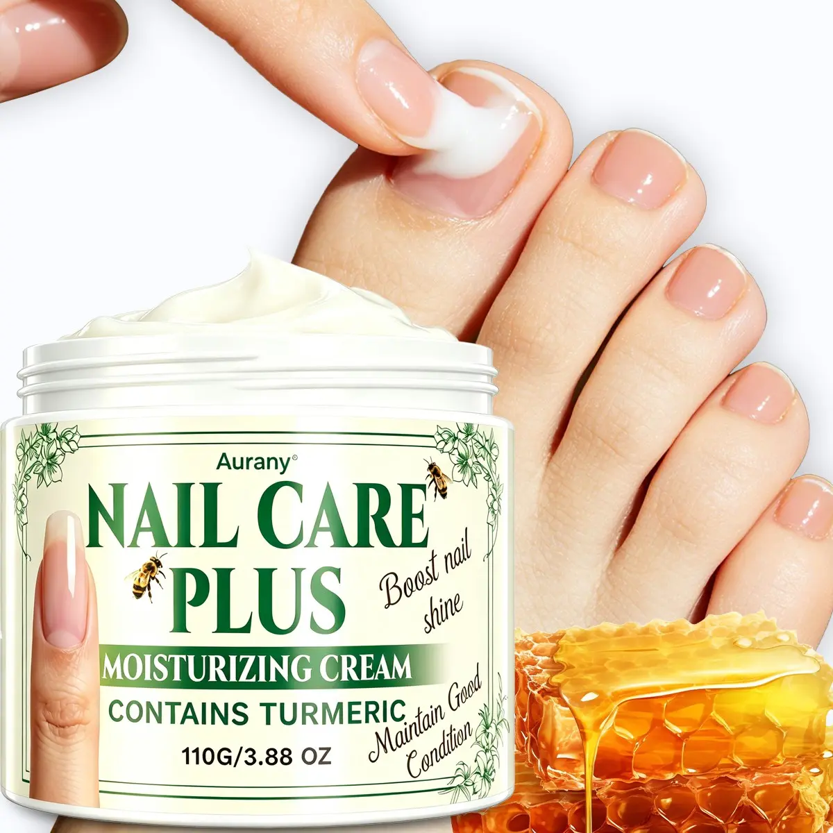 Nail Moisturizer, Nail Moisturizer For Dry Nails, Cream For Nails， Deeply Hydrates, Enhances Nail Shine, Glossy, Keeps Nails In Good Condition, Plant-Derived Ingredients, Safe Formula, Suitable For All Skin Types, Gentle, Healthy