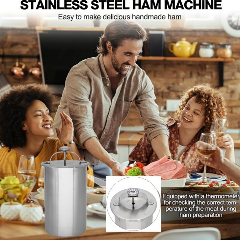 Stainless Steel Meat Press Mold with Thermometer | 304 Stainless Steel, Ideal for Making Homemade Healthy for deli Poultry Patty, Funny Kitchen Gift for Women and Men