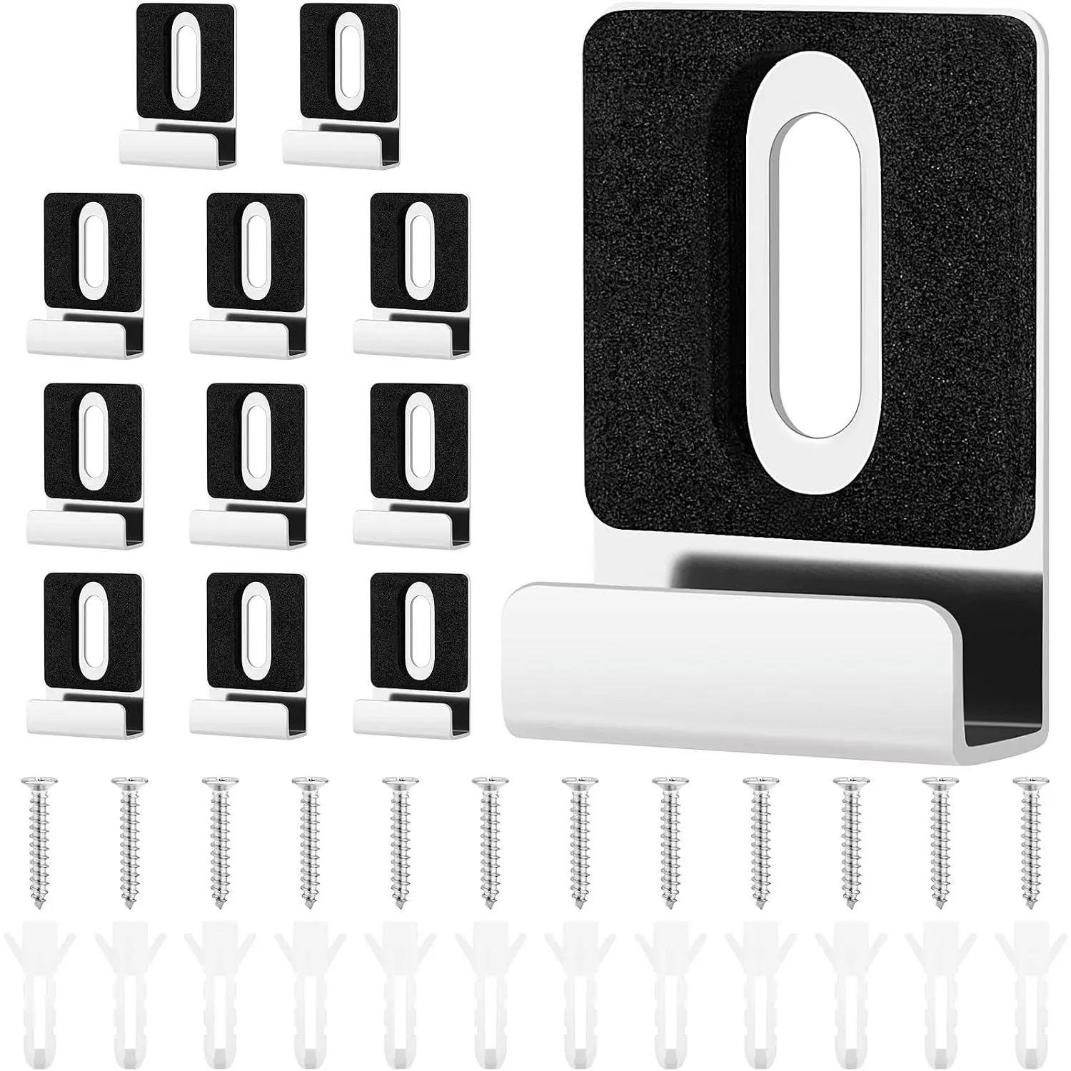 Durable Synthetic 8-Count Heavy-Duty Mirror Clips, Wall-Mounting Hardware for Frameless Mirrors