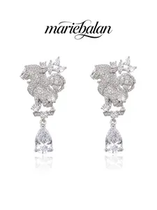 Water Drop Lion Earrings Handcrafted 925 Silver Color Retro Animal Party Earrings, Vintage Style Hook Earrings for All Seasons