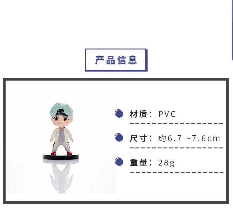 7pcs/Set Bangtan Boys Groups Rm Jin Suga Jhope Jimin V Jungkook Doll Model Toy Action Figure Star Idol Cute Army Gift For Kids