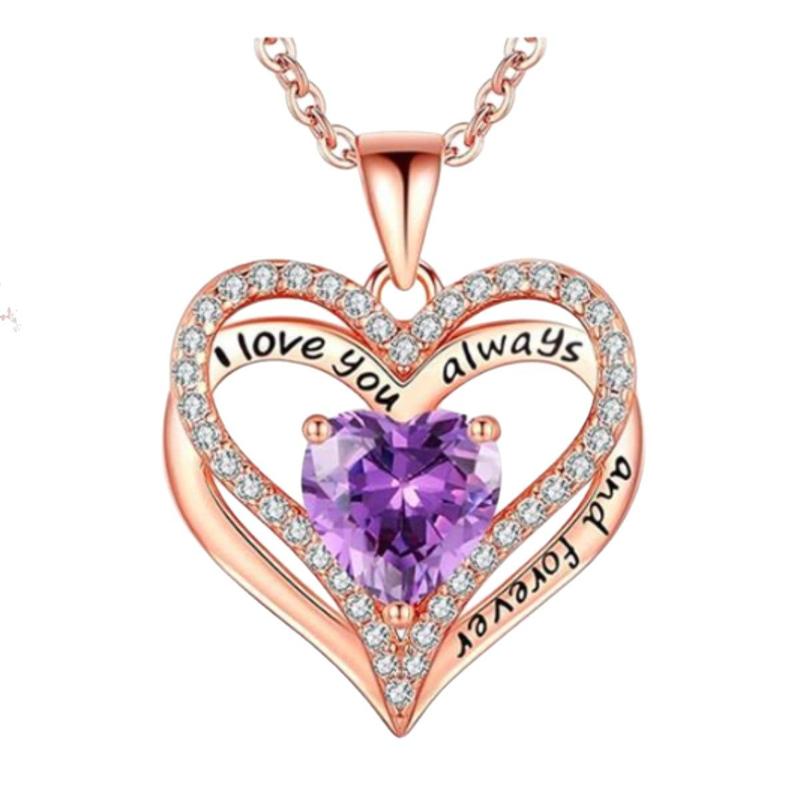 Infinity Heart Diamond Pendant, European and American Cross-Border Fashion, Twelve Chinese Zodiac Necklace, Wholesale