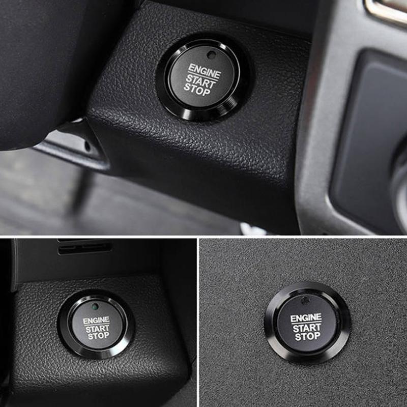 2-Pack Car Engine Start Button Covers, Stylish & Scratch-Resistant Upgrade, Compatible with Ford F150 & Other Models, Simple Clip-On Installation
