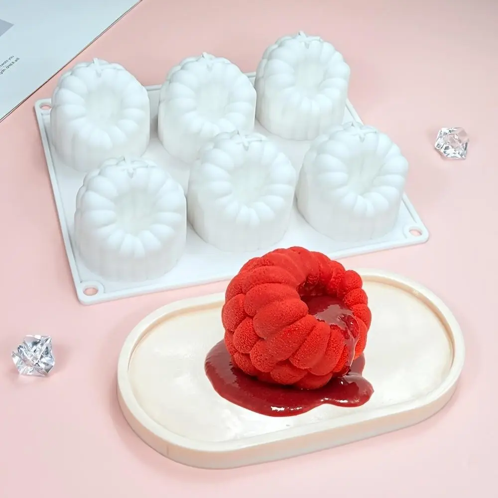 Large Raspberry Shape Silicone Mold, 6-Cavity Food-Grade Mousse Chocolate Candy Mold, Jelly Candle Soap Multipurpose, Durable & Reusable Chocolate Molds