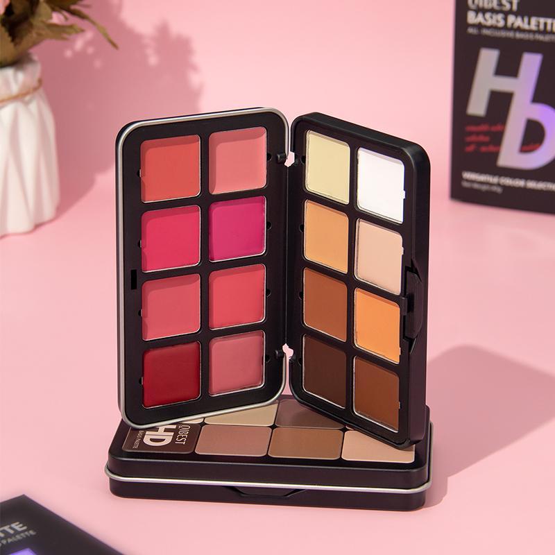 16-color powder blusher contouring concealer palette, matte highlighter multi-purpose rouge cream, long-lasting waterproof concealer palette, versatile use, Cosmetics Products