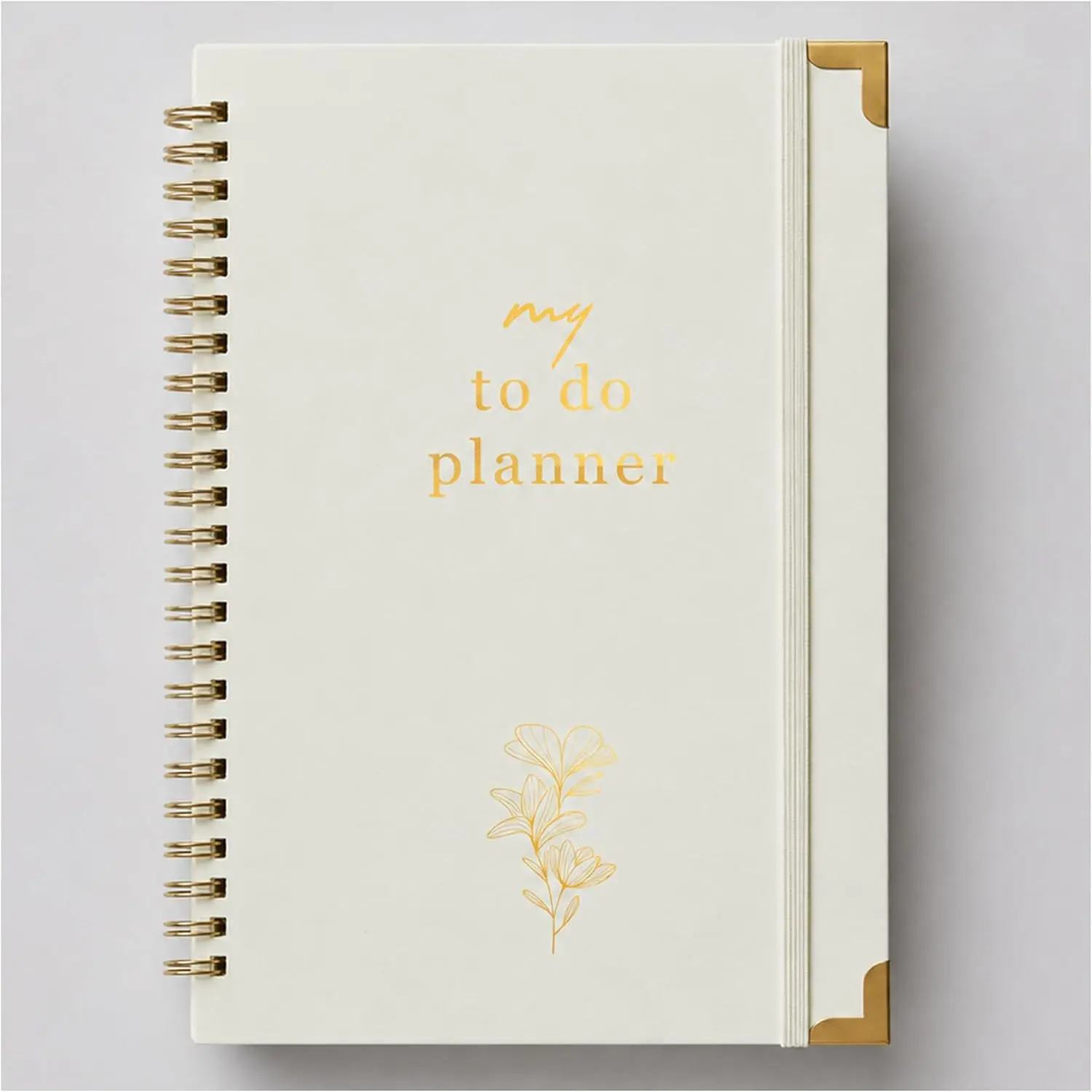 Aesthetic Daily Planner Notebook for Women-8.5x6.25'',Beige | Weekly Planner & Spiral  Notebook, Hardcover Task Organizer for Work, School, Office & ,120 Pages