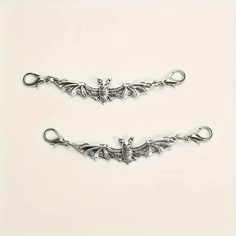 2-Pack Bat Alloy Laces Chain, Durable Metal DIY Shoe Decor, Shoe Accessories, Suitable for Sports Shoes, Canvas Shoes, Boots, Festive Decoration