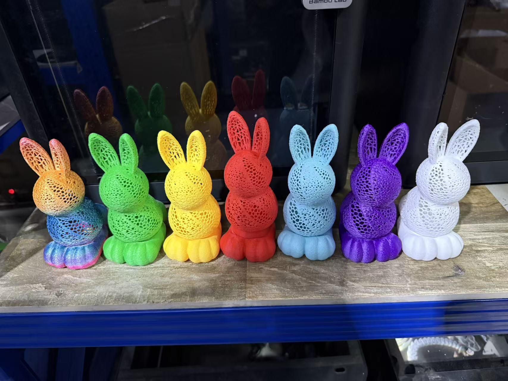 3D Printed LED Easter Hollow Rabbit Lamp, Festive Rabbit Party Decoration Ornament