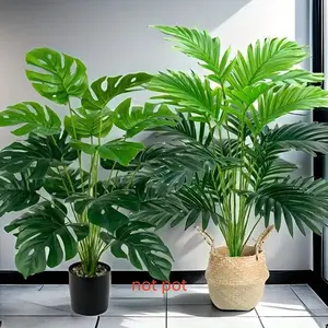 2 Pack Palm Tree Leaf Replicas, Artificial Plants, Artificial Plant Set, House Plants Decor, Fake Plant Decoration, Perfect for Indoor & Outdoor Decorations, Ideal for Valentine's Day, Spring Summer Thanksgiving St Patrick's Day