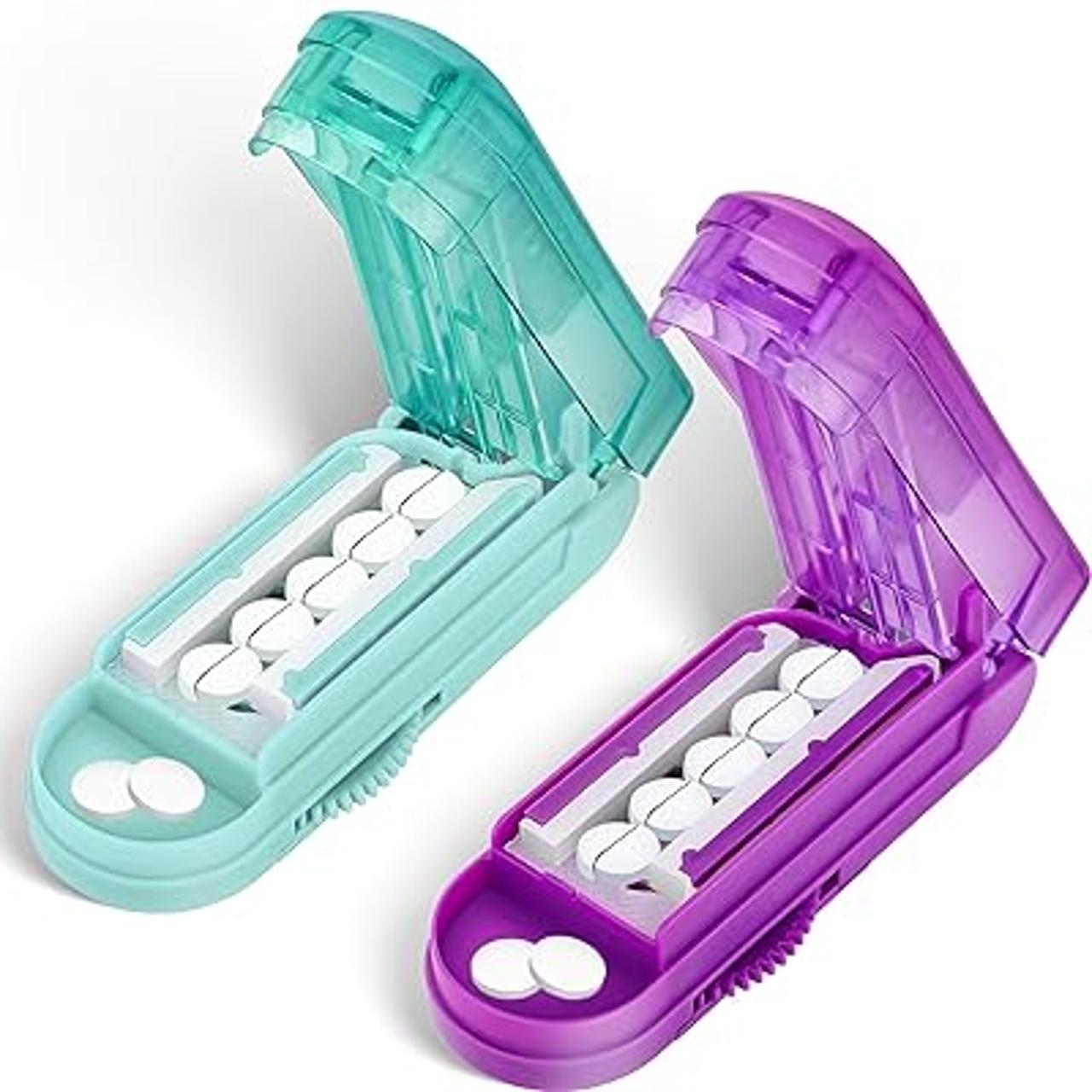 Portable Pill Cutter & Dispenser, 1 Count Adjustable Pill Cutter, Pill Storage Box, Vitamin Organizer, Supplement Organizer, Food Storage & Container for Small & Micro Pills