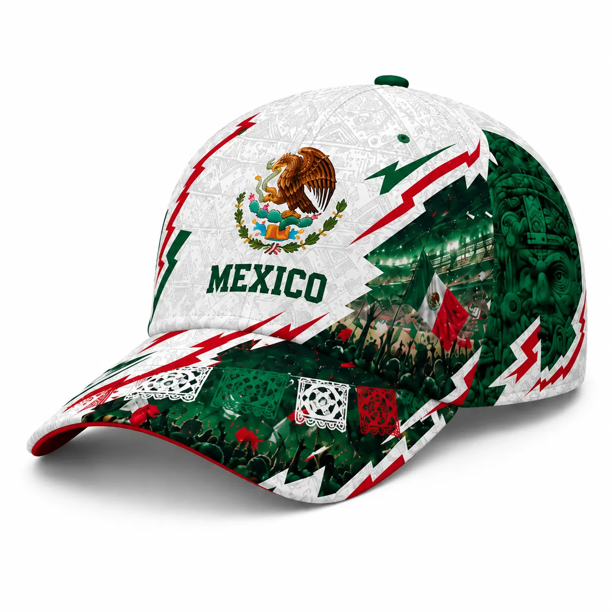 Mexico Inspired Baseball Cap Curved Brim Adjustable Snapback Hat, Unisex Printed Sports Fan Dad Hat for Outdoor Travel Streetwear Game Day,sooners baseball,stylish golf,nets fan, football supporter ,raptor printed hat,official soccer,unisex summer,classic
