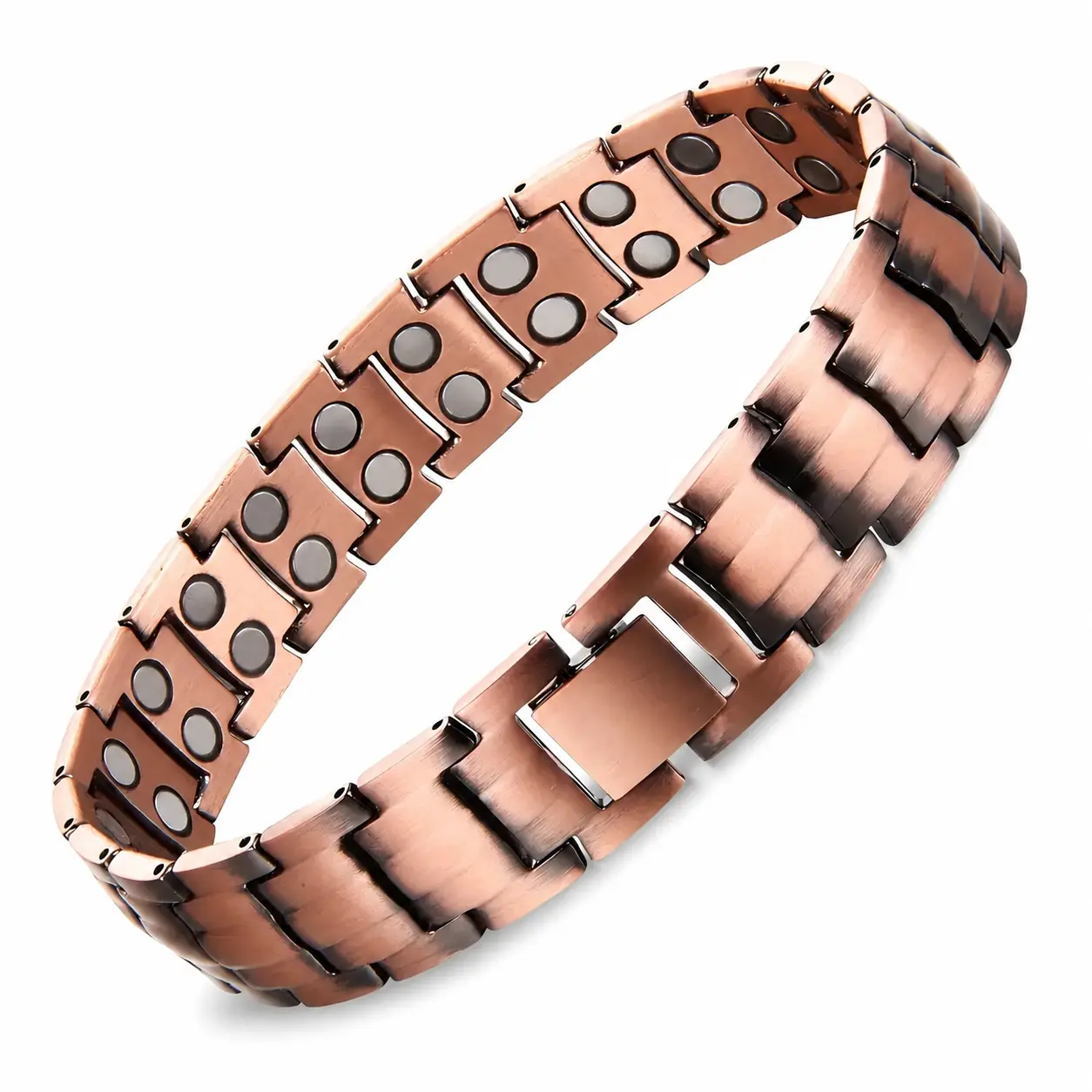 Men Copper Magnetic Bracelet, Double Row Magnet Wristband