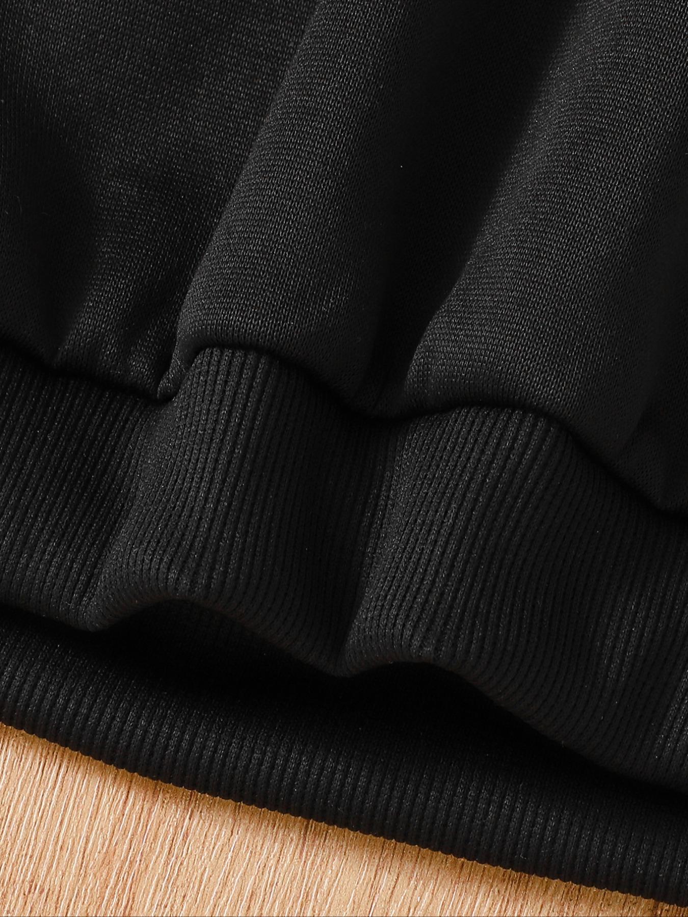 Autumn Winter Kids Hooded Sweatpants Set, Cute Cherry Letter Print, Fitted Casual Style, Thick Fabric, Perfect for Fall & Winter Seasons