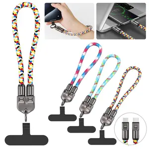2-In-1 Phone Lanyard & Type-C Charger Cable, High-Speed Charging Line, Anti-Theft Multi-Purpose Strap, Phone Wrist Strap for Travel School Work Gift, Travel Gadgets, Smartphone Accessories