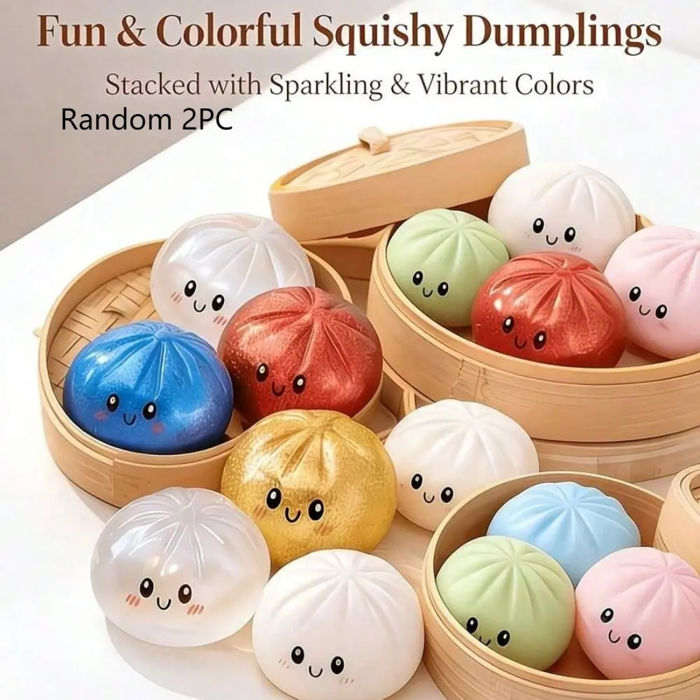 2/4/12-Piece Cute Steamed Bun Squishy Dumpling Toy, Transformable Simulation Bread Model, Handcrafted Decompression Anxiety Relief Squishy, Halloween, Thanksgiving & Birthday Party Gift