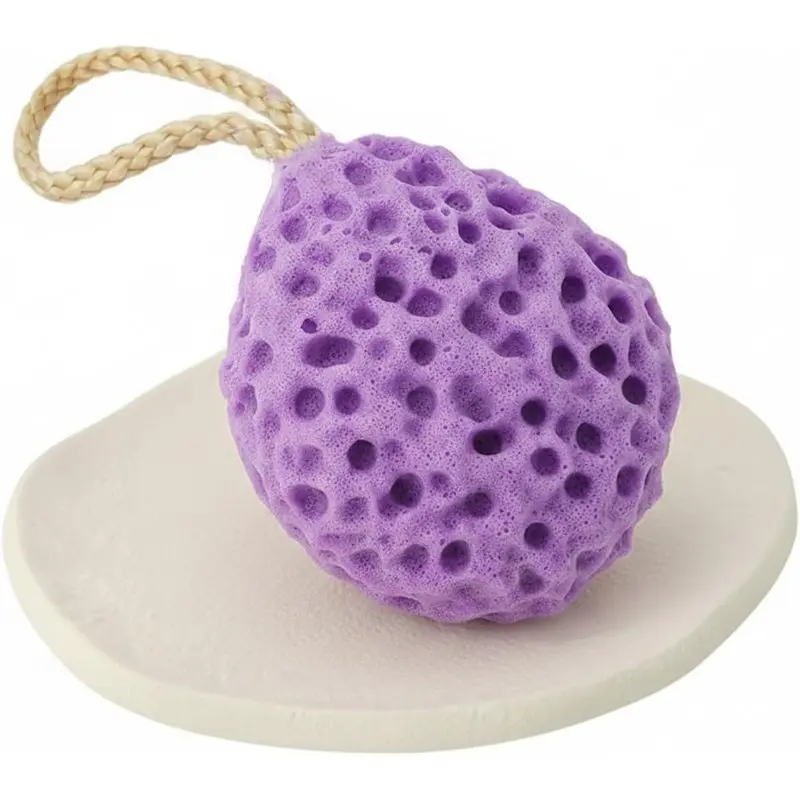 Super Soft Foaming Bath Sponge Ball, Exfoliating Shower Body Brush, Easy to Clean & Quick Dry for Daily Bath(Purple)