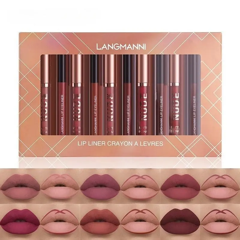 Long-lasting matte lip gloss set, 12 pieces/box, waterproof lip gloss, moisturizing matte lipstick, suitable for all occasions, lip gloss and lip color set, a great gift for girls, Christmas gift, Valentine's Day gift, Beauty Lipstick