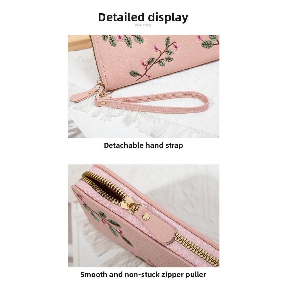 2026 Women’s Embroidered Floral Wallet – Multi-Card Organizer & Fashion Clutch Purse