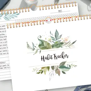 Habit Tracker Notebook, Daily Habit Journal, Monthly Plan Grid Pages, Fresh Cover, Twin Wire Binding, Office Student Use