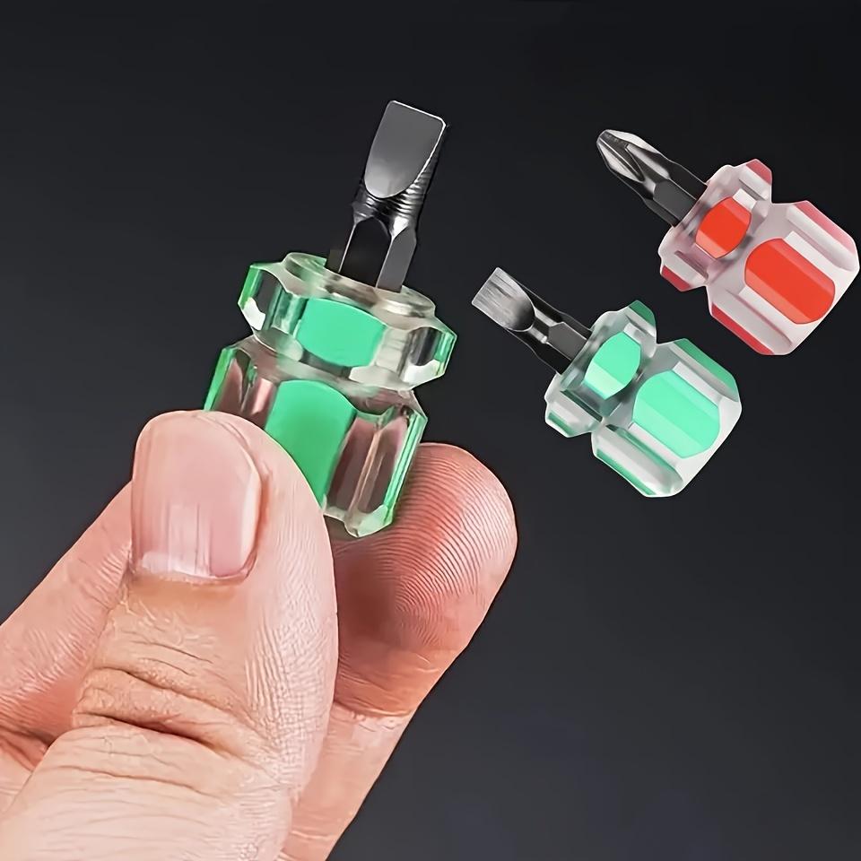 Mini Precision Screwdriver Set with Transparent Handle, Portable Radish Head Tool for Easy Repairs, One-Way and Cross Options Included