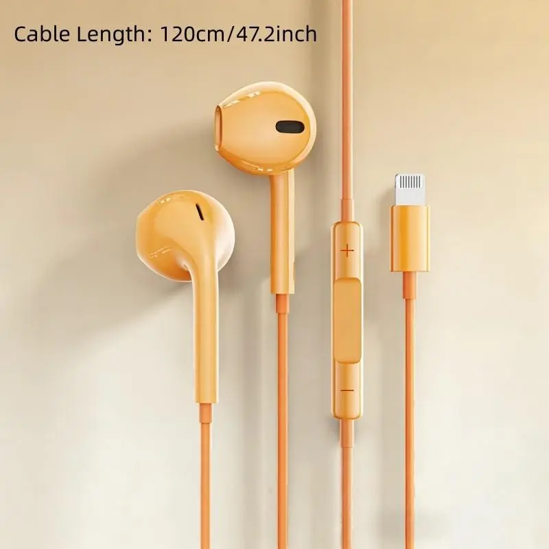 1pc Wired In-Ear Headphones, Compatible with iPad, Line Control, Music, Calls, Volume, iPhone Models, Home, Office, Travel Use