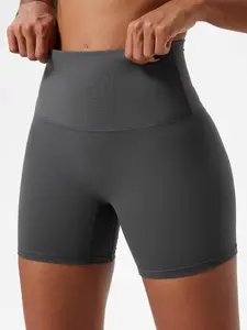 Women's Plain High Waist Skinny Sports Shorts, Gym Shorts, Sporty Wide-Waistband High-Stretch Shorts, Skinny Workout Shorts, Ladies' Sportswear for Indoor Outdoor Wear
