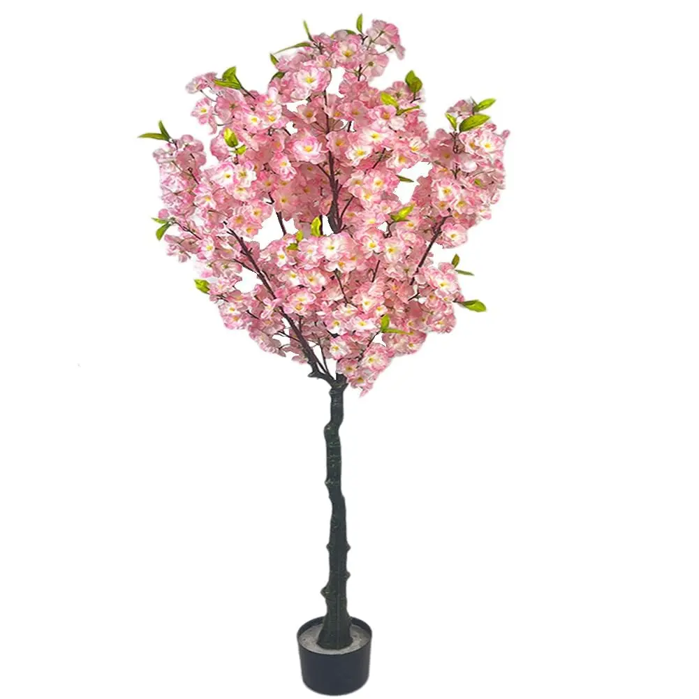 GARVEECherry Blossom Artificial Tree, 4Ft Tall Realistic Fake Tree Decor with Pink Silk Blossoms and Leaves, Ideal Indoor Plant for Home, Living Room, Office, or Gift in Pink