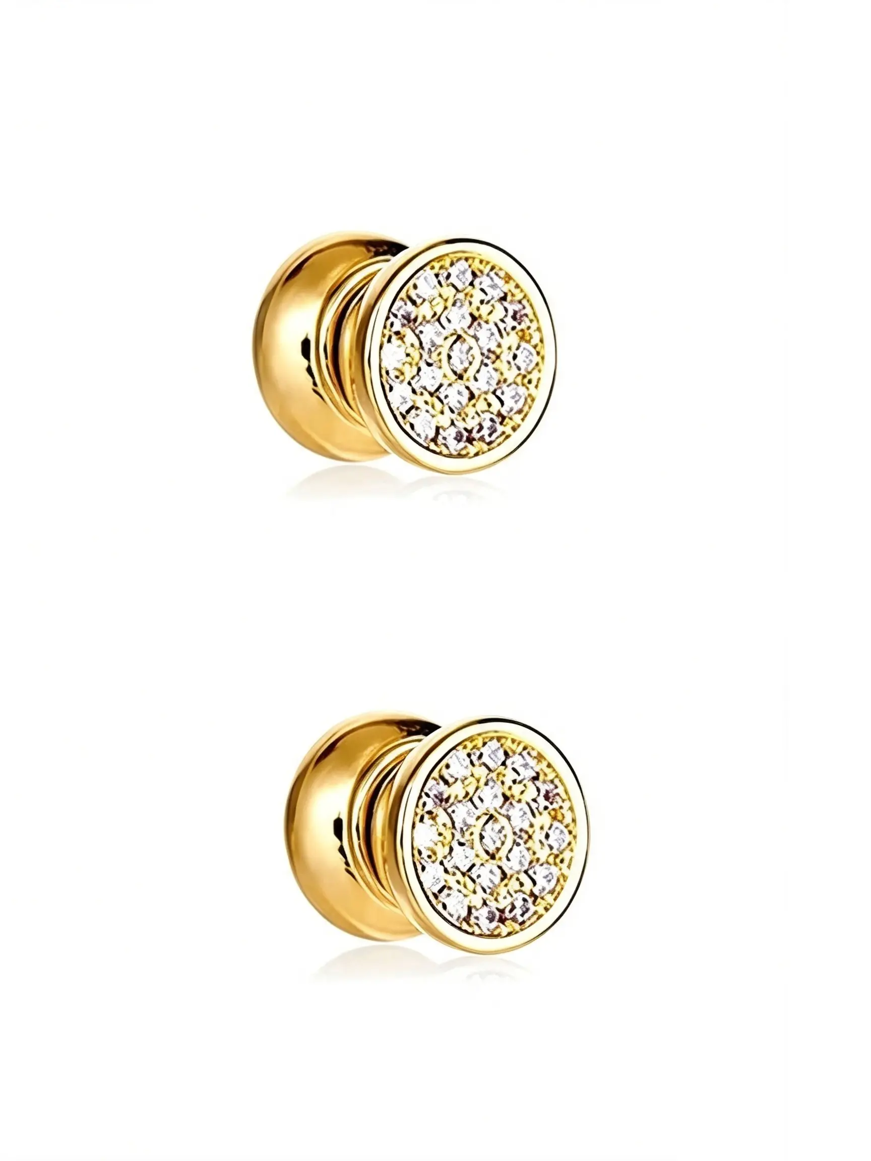 Can’t get ear piercings? This dual face magnetic ear studs let you switch sparkly rhinestone & matte black style in seconds, anti-slip magnet design no falling off