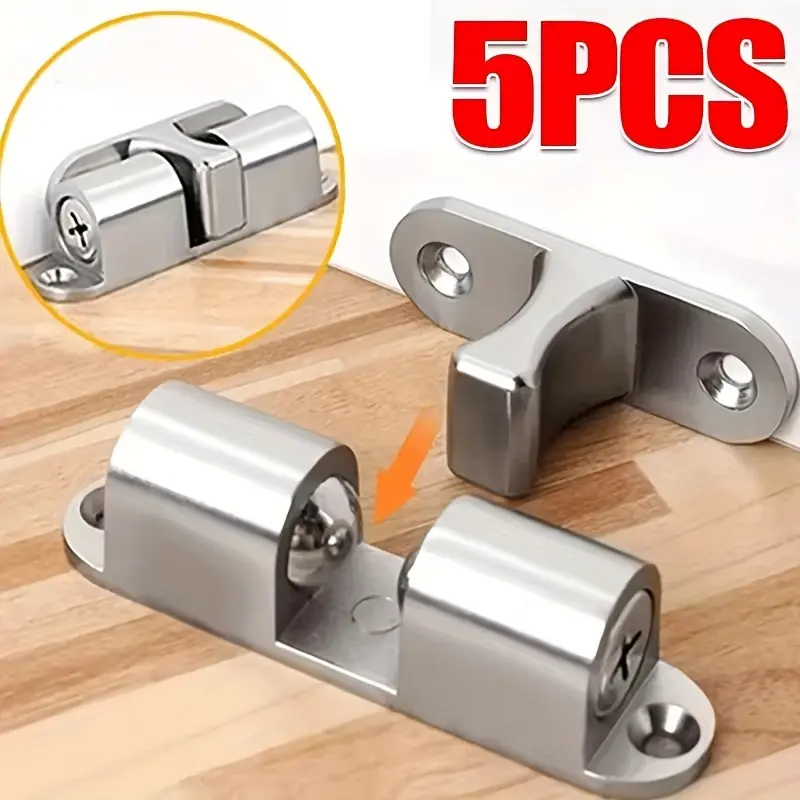 5pcs sturdy metal cabinet door closer with touch and remote control function-polished door, strong wind, adjustable closing force, with door stopper.