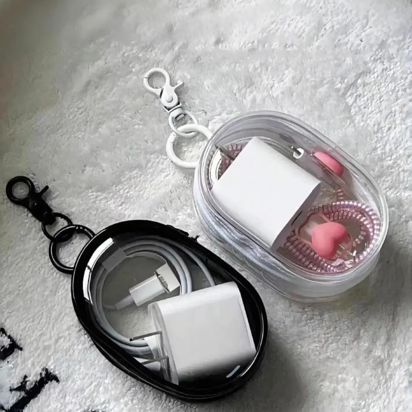 Clear Plastic Zipper Storage Pouch, Mini Keychain Case for Charger & Cable, Portable Organizer for Earphones, Multifunctional Bag for Travel & Daily Use,back to school,back to school haul