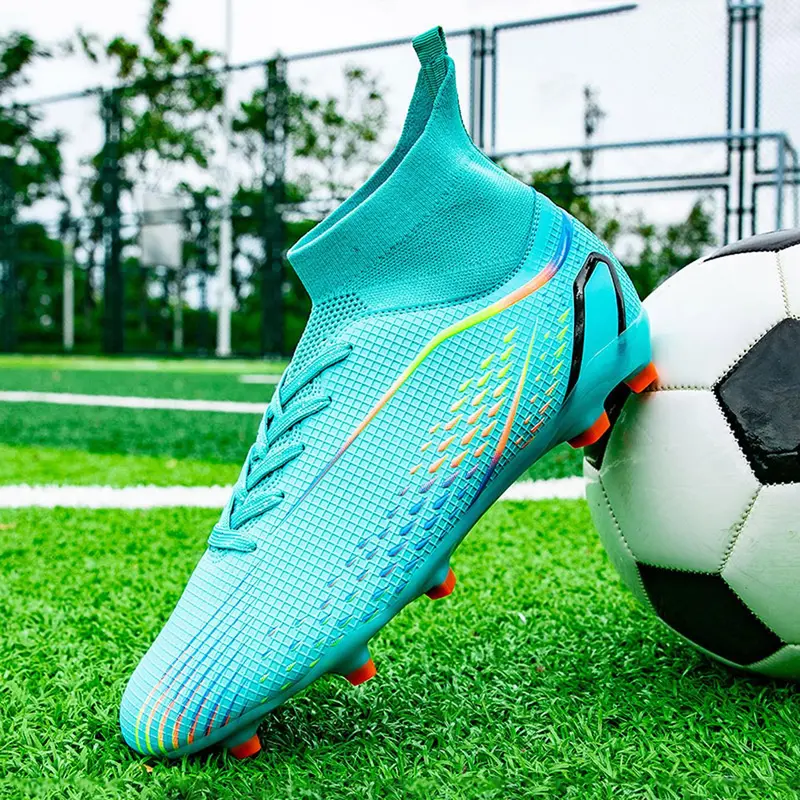Men's Slip on High Top Football Shoes, Soccer Cleats, Football Boots, Lightweight Non-slip Football Shoes, Breathable Comfortable Sports Shoes for Adults