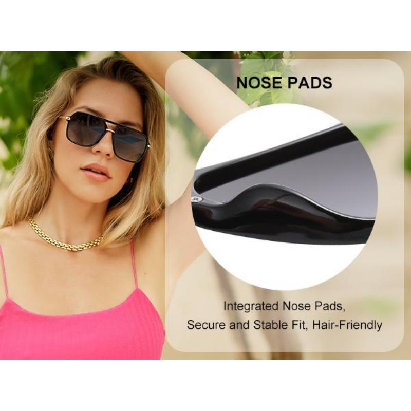 SOJOS Sunglasses for Women Men Square Retro Polarized Lens Trendy Aviator 90s Shades.