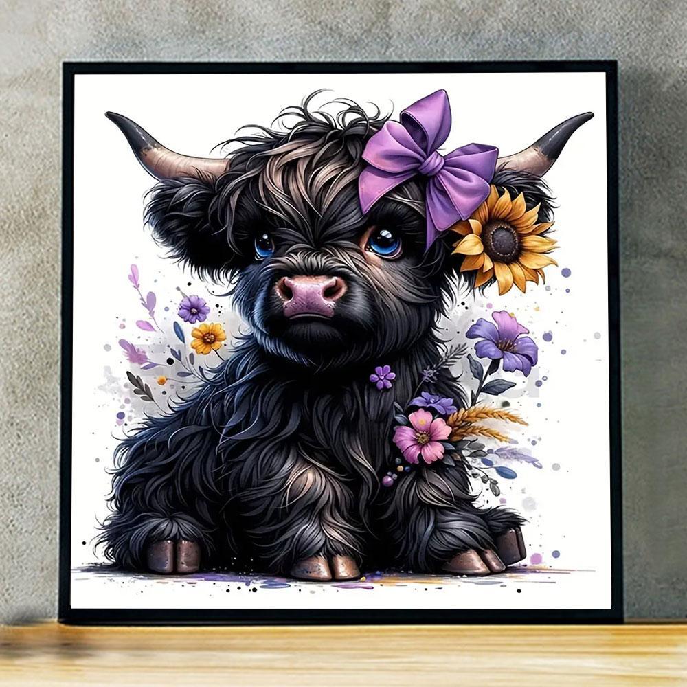 Cow Pattern DIY Diamond Arts Colorful Painting Kit without Frame, DIY 5D Diamond Arts Colorful Painting Kit, Wall Art Decor for Home Living Room Bedroom, Diamond Painting Kits