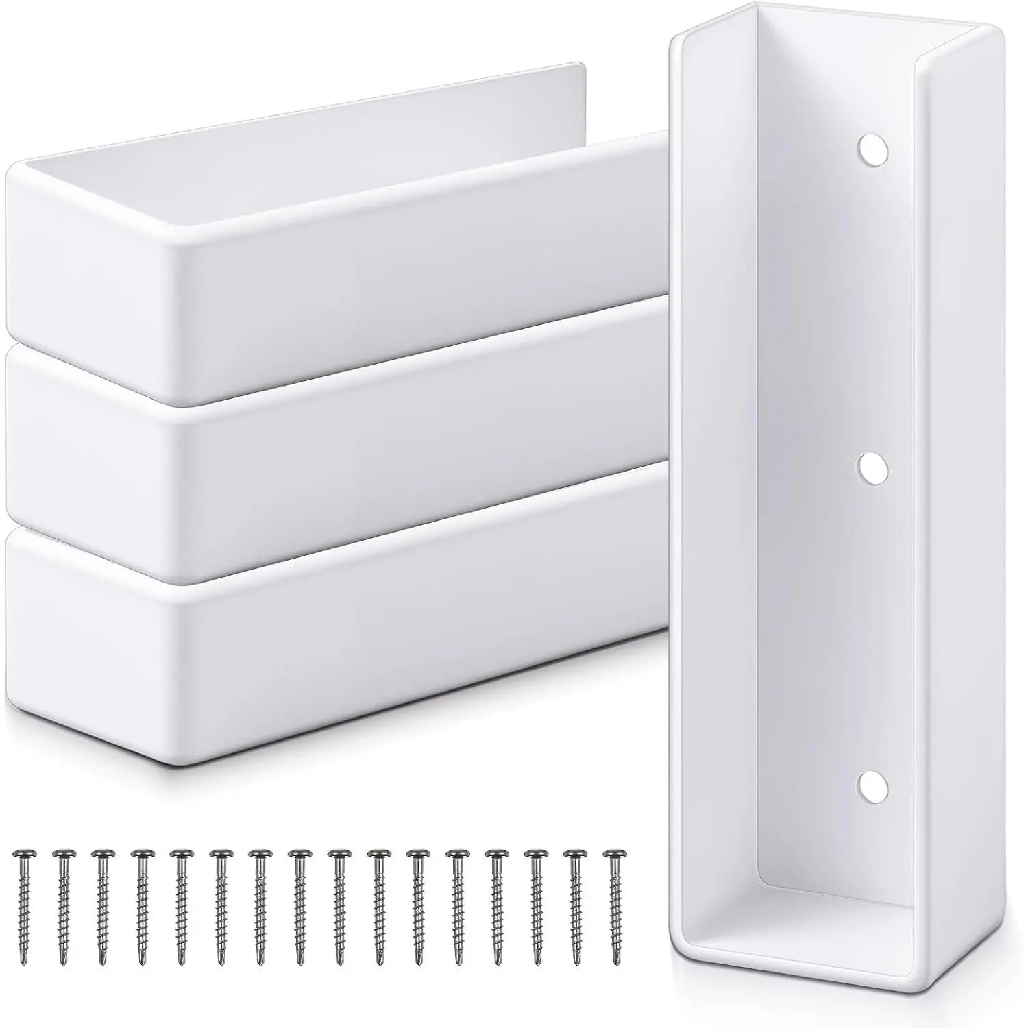 4 Pcs Vinyl Fence Brackets U-Mount Kit, 1.5" X 5.5"