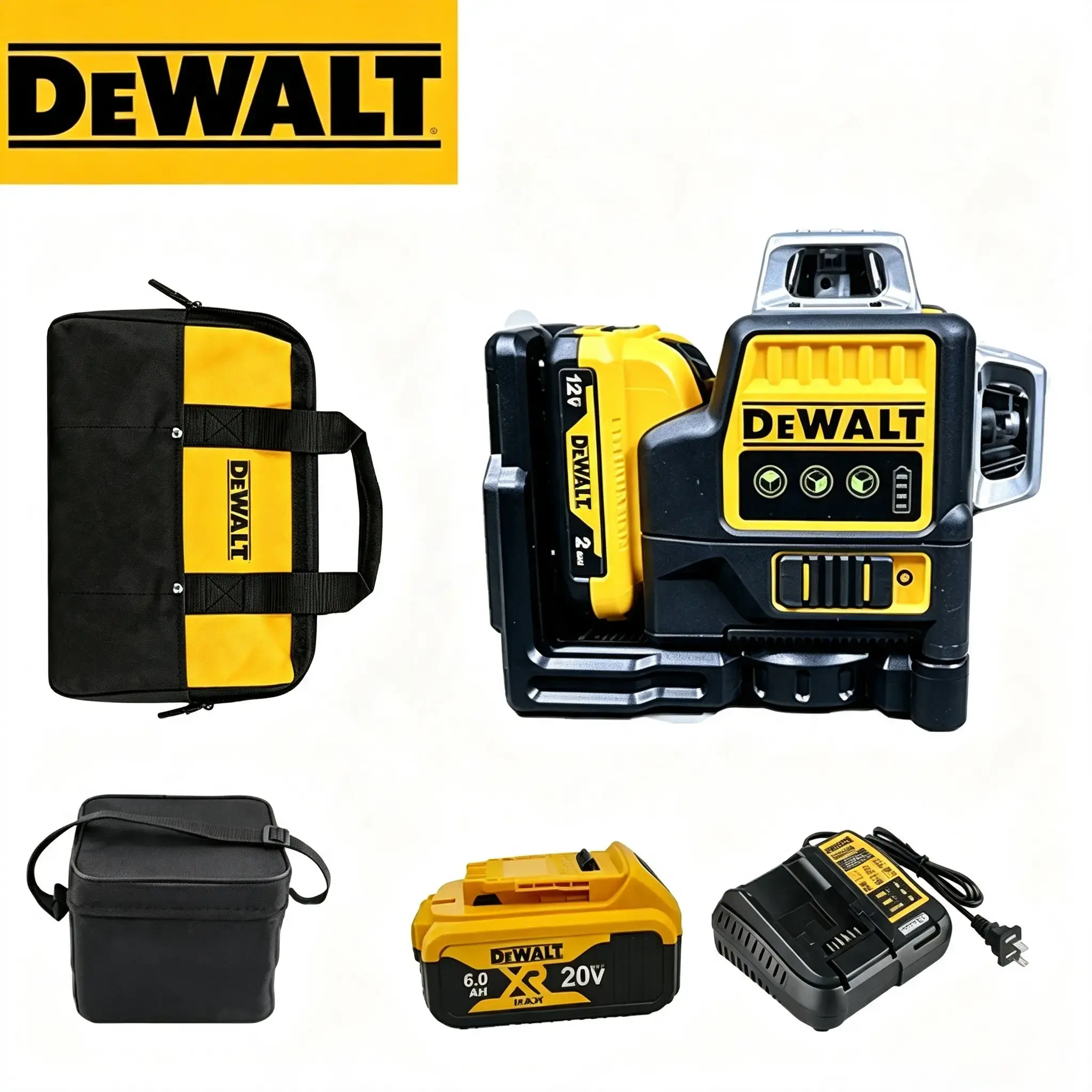 DEWALT DW089LG 3-Plane 360° Self-Leveling Laser Level, Professional Construction Tool for Contractors & Renovation Jobs size metric Green Cordless horizontal outdoor 360-degree