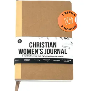 Christian  Prayer Journal For WOMEN 3-Month Refill - Study Scripture Notebook & Planner Daily Devotional Undated | Religious  Faith Gifts for Graduation, Pastor Baptism & Church