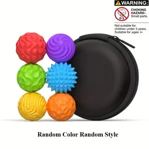 6-Pack Stress Relief Sensory Balls, Silicone Magnetic Toys for Kids & Adults, Portable Travel Case, Adhd & Autism Therapy, Party Gifts, Classroom Rewards