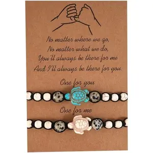 2 count Sea Turtle Bracelet, Elastic, supports the Sea Turtle Conservancy,  size fits  for Men and Women