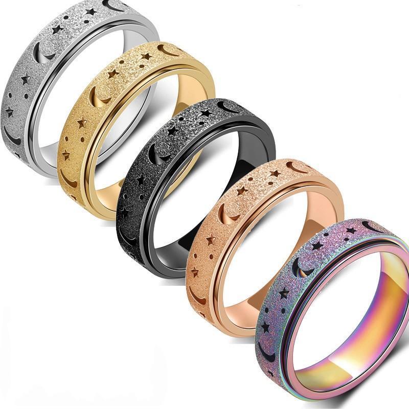 FLORIDECO Stainless Steel Fidget Rings for Anxiety for Women Spinner Ring 6mm Rose Gold Ring Thumb Ring Size 5-13 Stress Relieving Elegant Design Durable Material