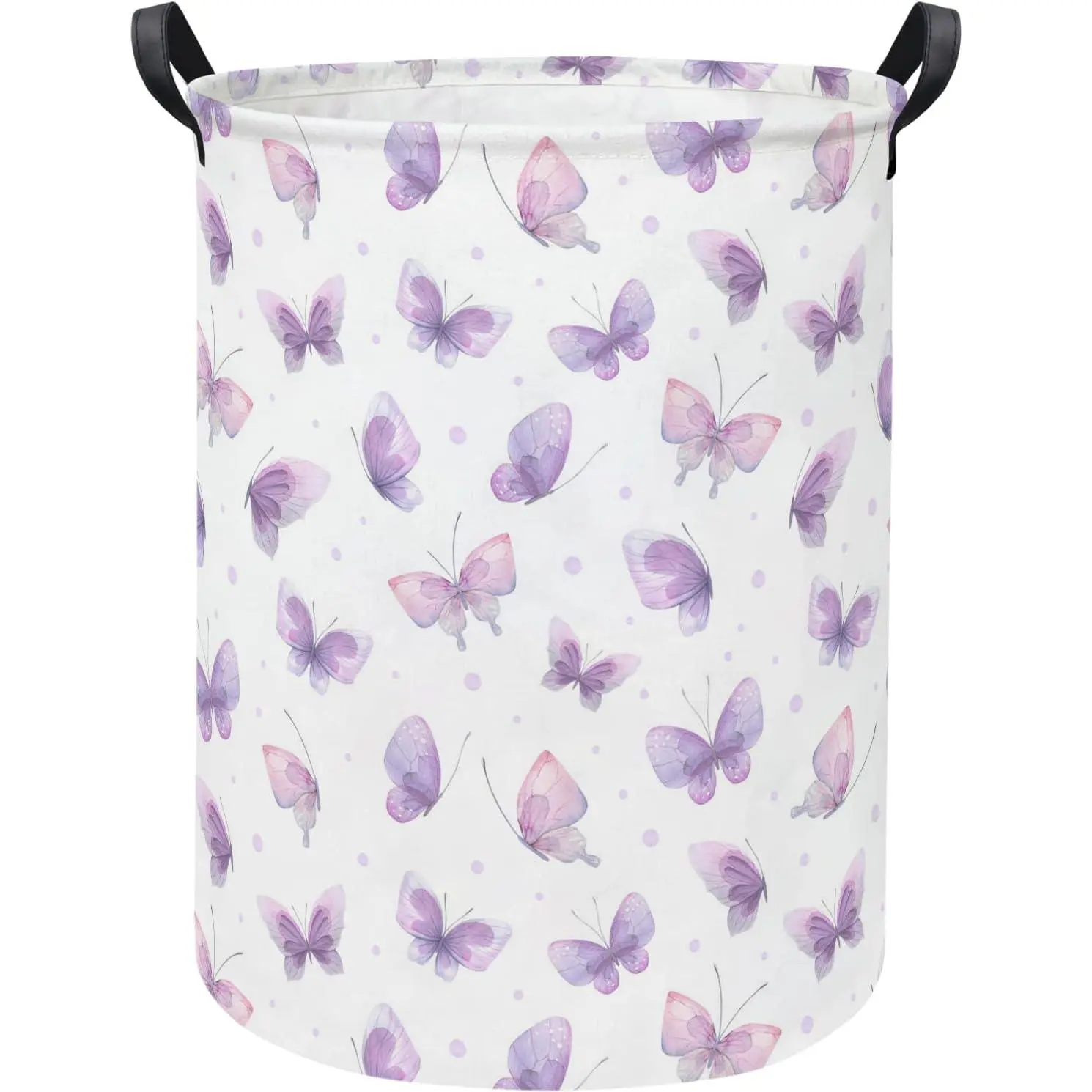 Baby Laundry Hamper kids laundry Basket Waterproof Storage Bin for Bedroom Toy Clothes Organizer Basket Woodland Animals Room Décor(Purple Butterfly)